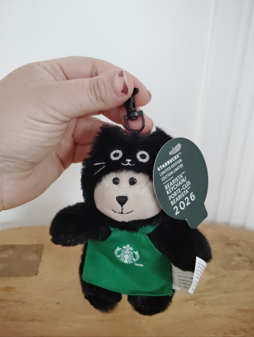 Starbucks Cat Costume Bearista 2026 Bag Charm Keychain 🆕 Ready To Hang Plushie